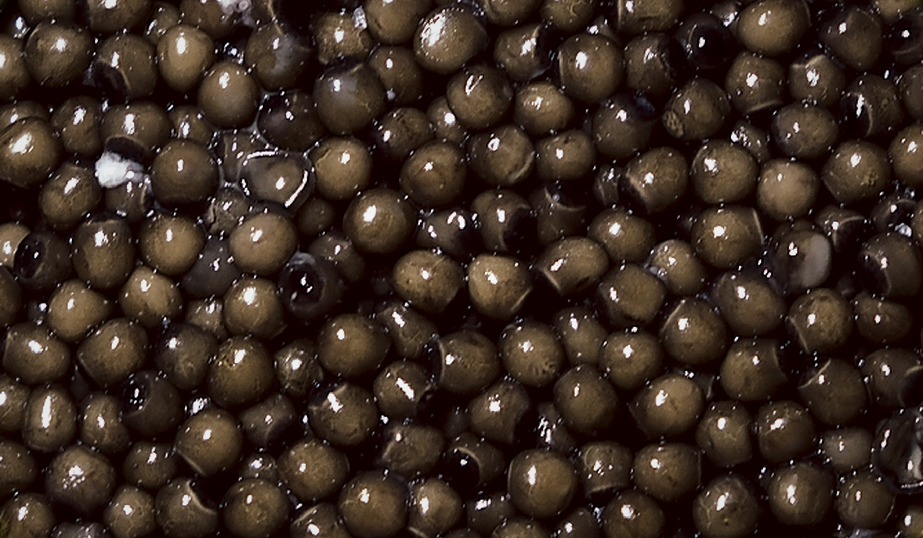 Macro view of AMANO Schrenckii caviar pearls from the same editorial batch